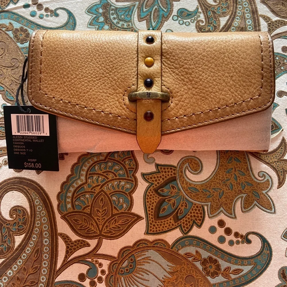 Frye Alessi Studded Continental Leather Wallet - Picture 3 of 9